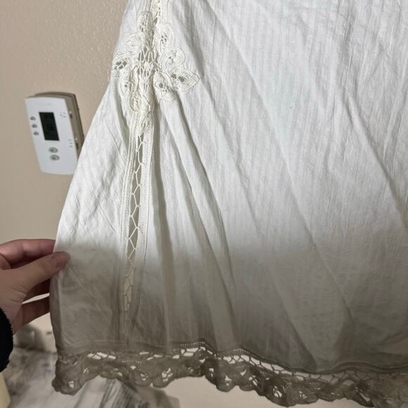 free people | billie battenburg one shoulder white femme lace mini dress sz L - Picture 4 of 10